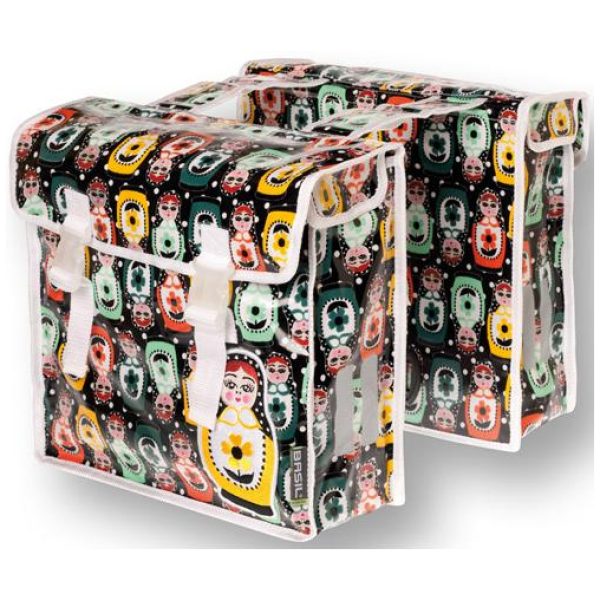 Basil dubb tas Baboushka allover Zwart /Rood / Groen