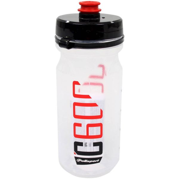 Polisport bidon C600 clear/black/red