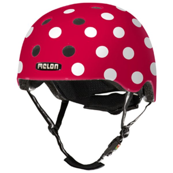 Melon Helm Dotty White M-L (52-58cm) rood Dotty White Matt