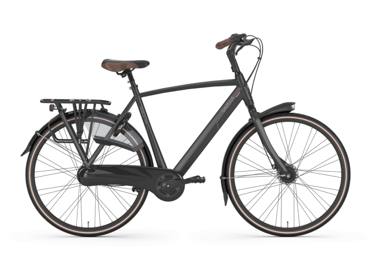 Gazelle Orange C8 Black Mat Highstep - Davy's Bike Store