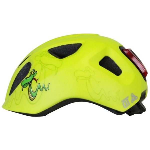 Qt Cycletech Helm Inmold Kind Nova Geel M 54-58cm - LED achterlicht