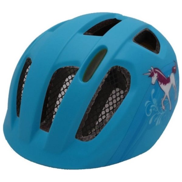 Helm Inmold Kind Nova Blauw M 54-58cm + LED-achterlicht