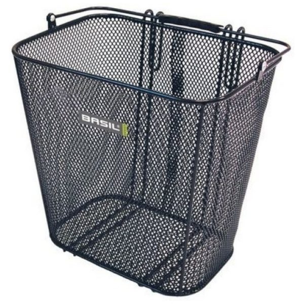 Basil mand Cardiff + haken hoog 26L 33x24x33 Black