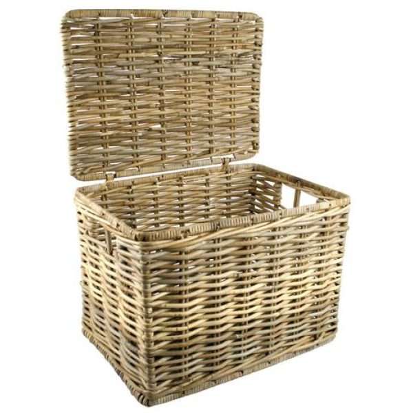 Merkloos MAND ROTAN GREY M/DEKSEL MIDDEL NATUREL