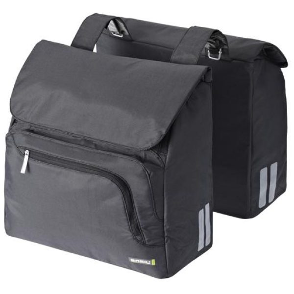Basil dubb tas Select dark grey Grijs