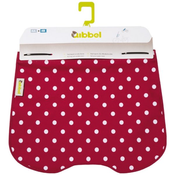 Qibbel windscherm Polka dots rood Rood/wit