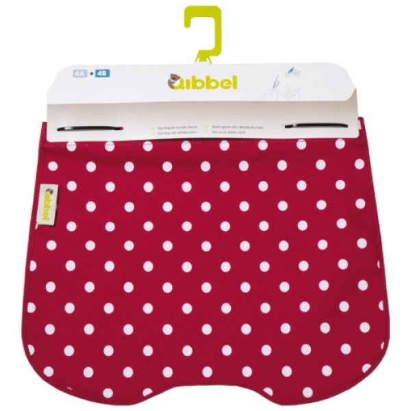 Qibbel windscherm Polka dots rood Rood/Wit
