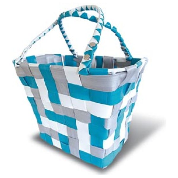 Basil mand Basimply Blossom wt/bl Blauw / Wit / Grijs