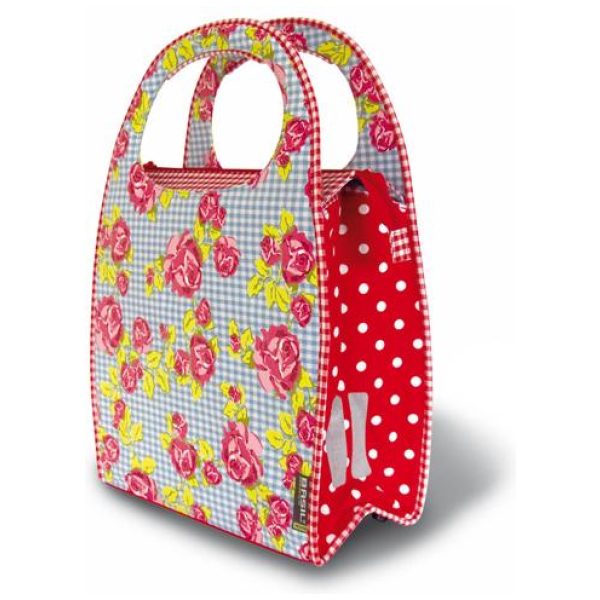 Basil shoppertas Mirte rosa Blauw / Rood / Lime