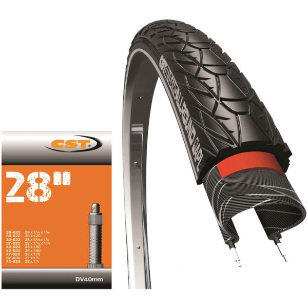 Cst btb+bnb 28x1 3/8 Classic Allround R HV 40mm zw Zwart