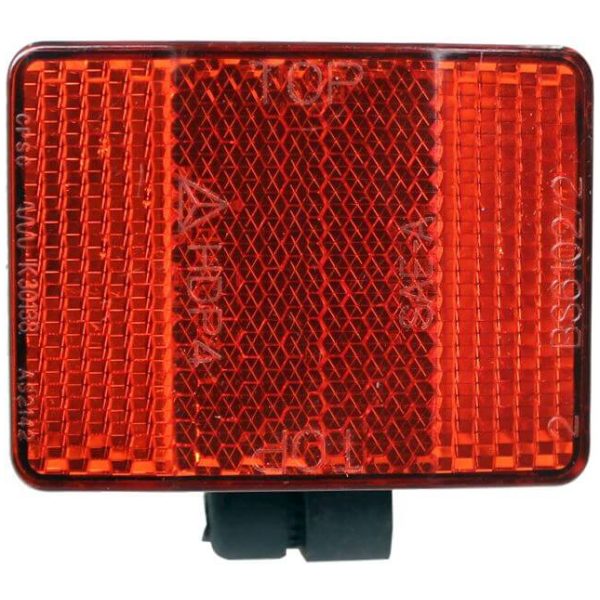 Alpina reflector op spatbord achter rood