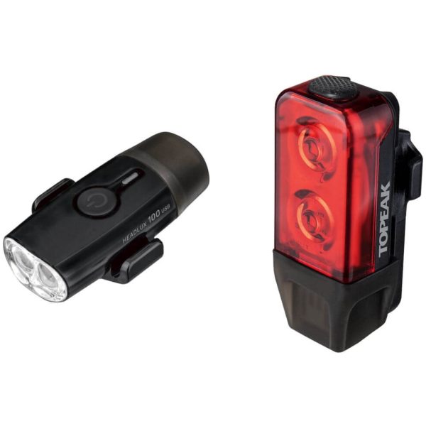 Topeak verl set Headlux 100USB + TaiLux25 USB Zwart