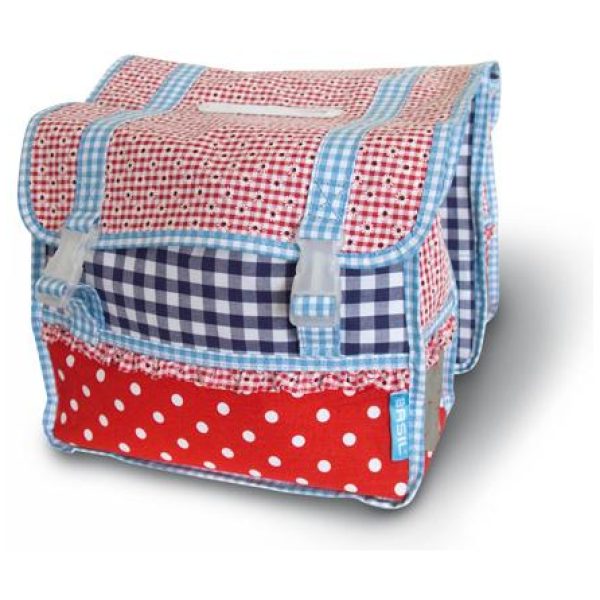 Basil TAS DUBBEL KIND JASMIN FARM BL Rood / Blauw / Wit