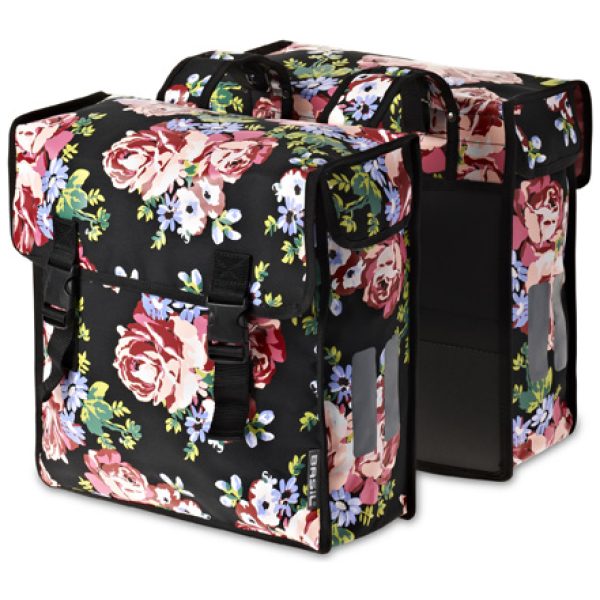 Basil BAS17532 Tas dubbel Blossom Roses BLACK