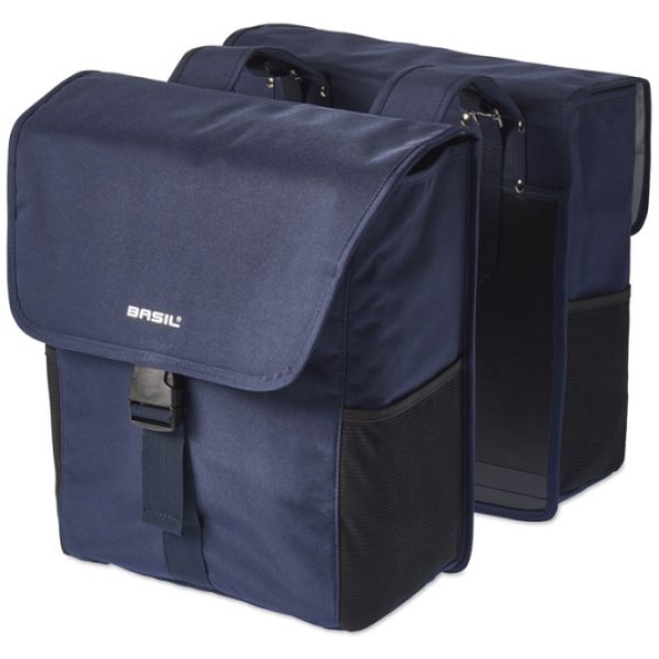 Basil Fietstas Go Dubbele Tas Blauw Dark Denim Blue