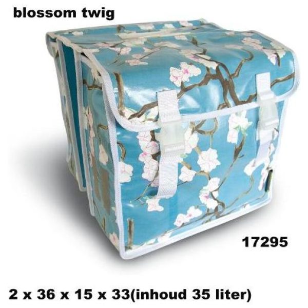 Basil TAS DUBBEL BLOSSOM TWIG BL Blauw / Wit