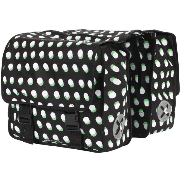 Urban UP Fietstas Polyester 40L Stip zwart Zwart/wit