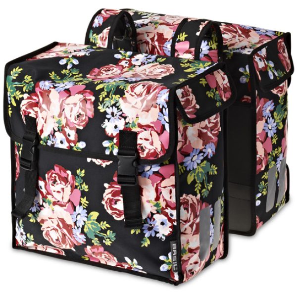 Basil BAS17534 Tas dubbel Blossom Roses BLACK