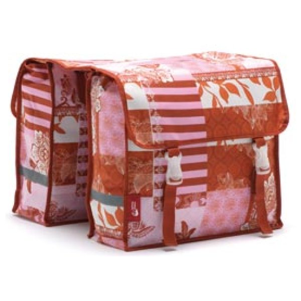 NL tas 230 Fiori dubb suzy red Roze / Oranje / Wit