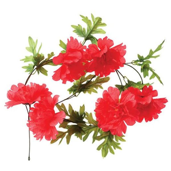 Basil BAS50378 Mand Peony Flower Garland CORAL Rood