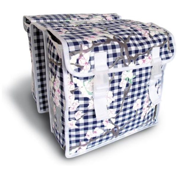 Basil dubb tas Blossom farm bl Blauw / Wit