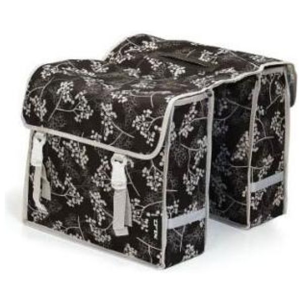 Xlc TAS DUBBEL FIORI RITS BERRY BLACK ZWART/WIT
