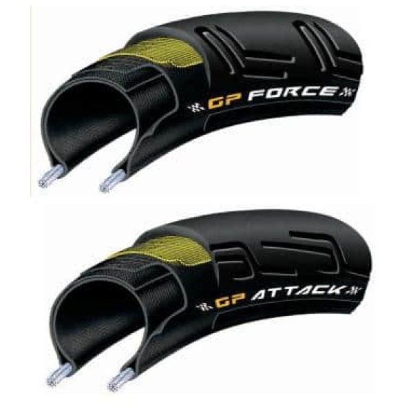 Continental Set Conti btb 700x23/25 GP Attack+Force V Zwart