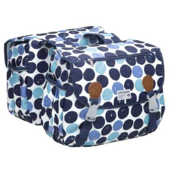 New Looxs Dubbele Fietstas Joli Double - Dots Blauw - 34Ltr Dots Blue