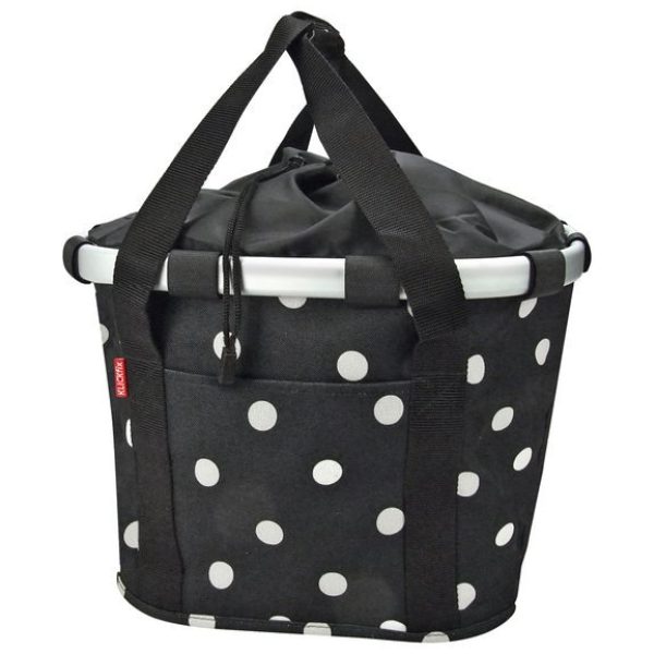 Klickfix RIXEN & KAUL shoppertas Bikebasket Volume: 15l, maten (LxBxH): 35x26x28cm, voor Black Dots