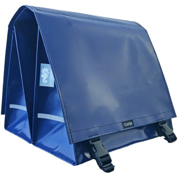 Clarijs fietstas dubbel XL PVC 46L donkerblauw Blauw