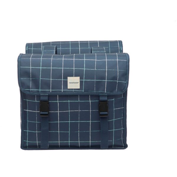 New Looxs fietstas dubbel Fiori Check Blue