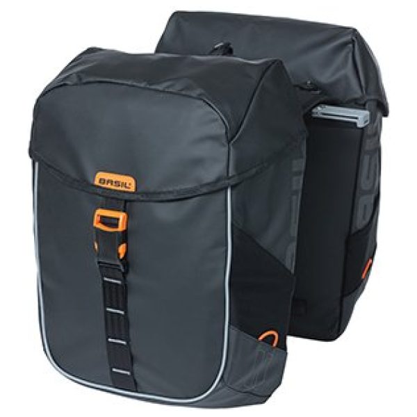 Basil TAS BAS MILES DUBBEL MIK BLACK ORANGE 34L Zwart/Oranje