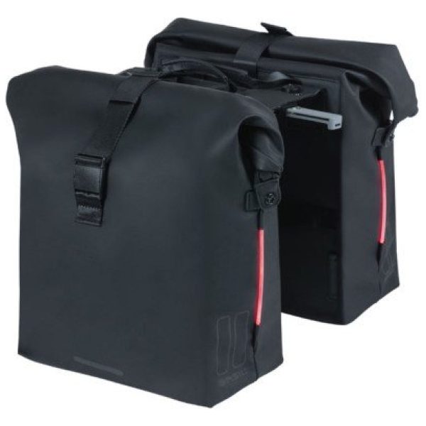 Basil TAS BAS SOHO DUBBEL NORDLICHT MIK NIGHT BLACK 41L Night Zwart - Afbeelding 2