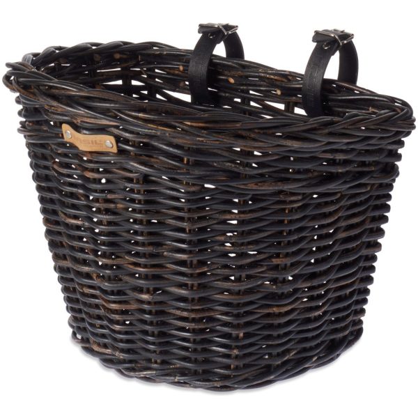 Basil mand riet Darcy L 42L zwart 39x34x32cm Bruin