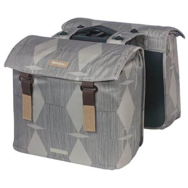 Basil fietstas dubbel Elegance MIK 4 Chateau Taupe