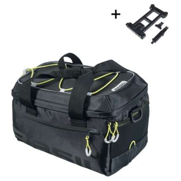 Basil dragertas Miles trunkbag zwart lime MIK 7L Black/Lime