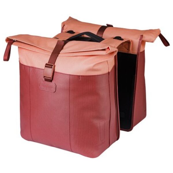 Basil fietstas dubbel Vive bordeaux/roze MIK 28-35 Burgundy/Pink