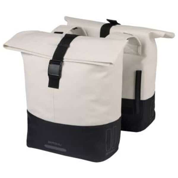 Basil fietstas dubbel Cove gebroken wit/zwart 28-3 Off White/Black