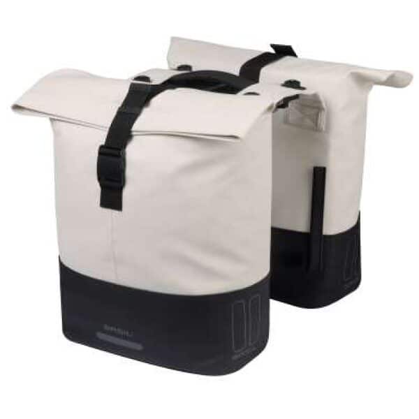 Basil fietstas dubbel Cove gebroken wit/zwart MIK Off White/Black