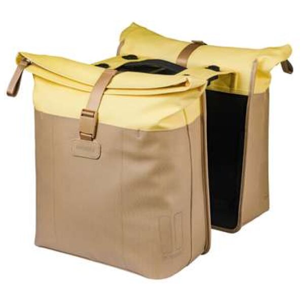 Basil fietstas dubbel Vive zand/geel MIK 28-35L Sand/Yellow