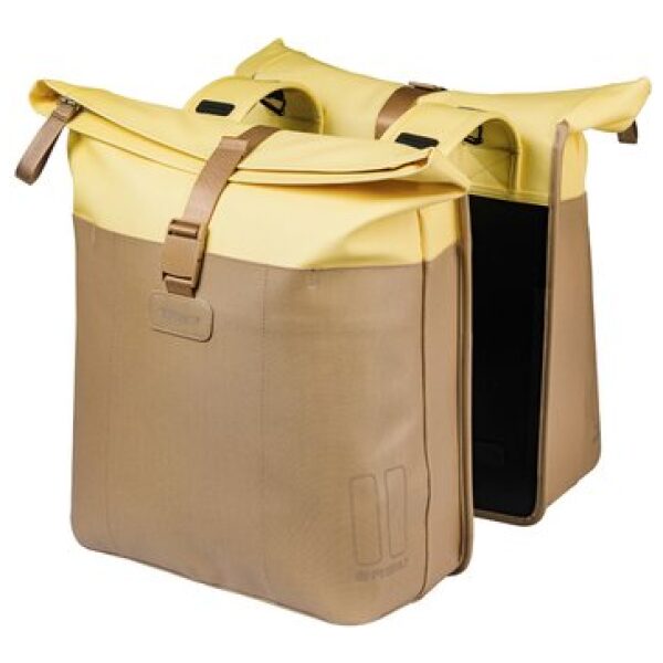 Basil fietstas dubbel Vive zand/geel 28-35L Sand/Yellow